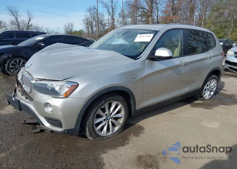 2016 BMW X3 xDrive28I z USA, uszkodzony, nr VIN 5UXWX9C51G0D72704